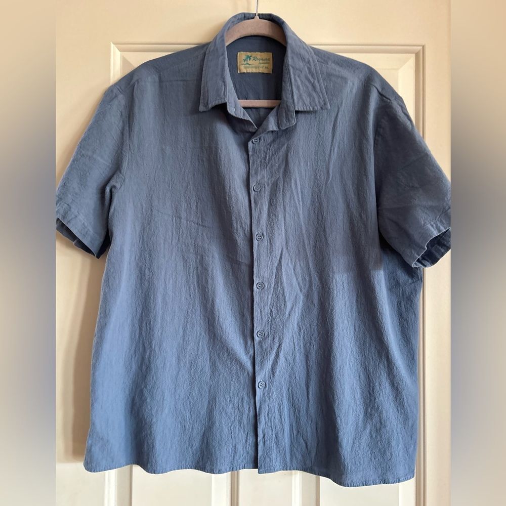 Royaura Hawaiian Blue Botton Up Mens Size XXL